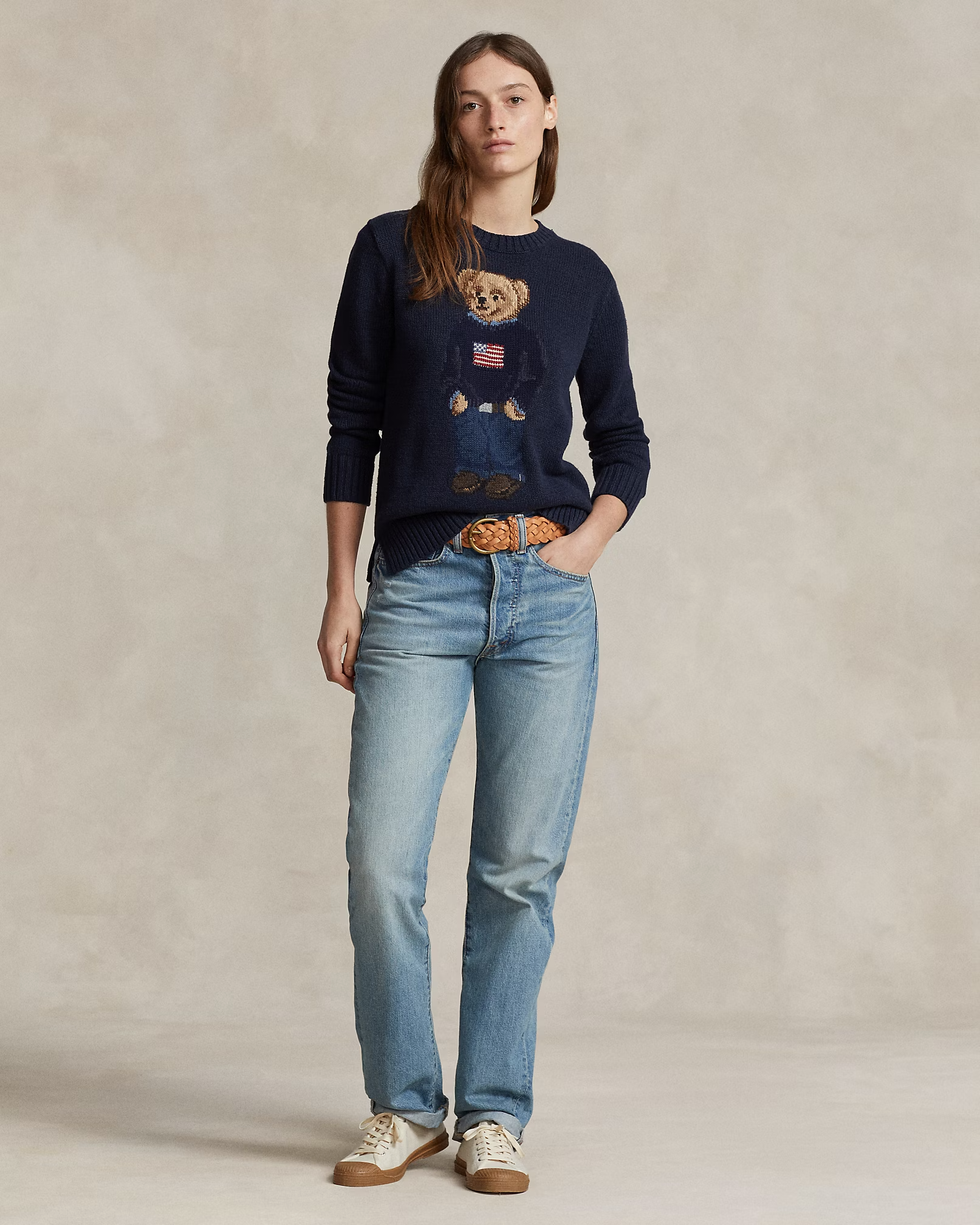 Polo Bear Baumwoll-Leinen-Pullover