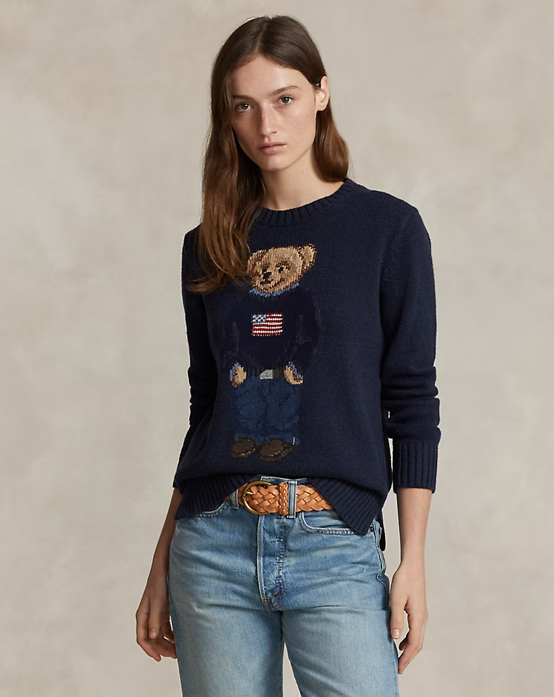 Polo Bear Baumwoll-Leinen-Pullover