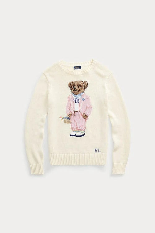 Polo Bear Rundhalspullover in Weiß
