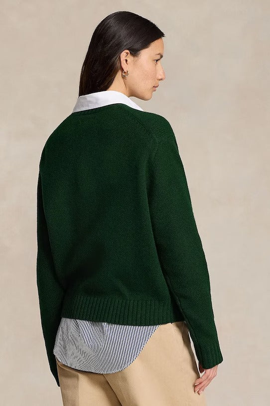 Polo Bear Rundhalspullover in Grün