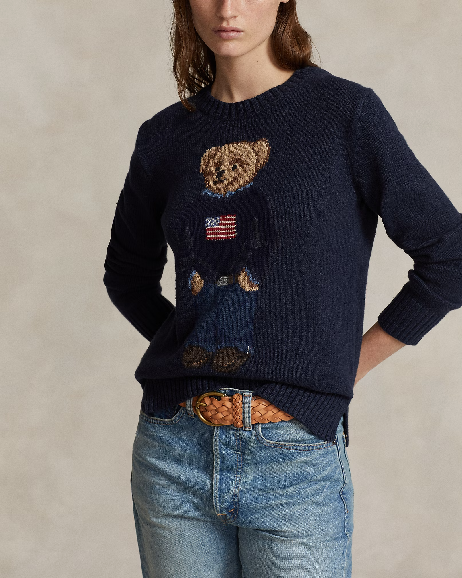 Polo Bear Baumwoll-Leinen-Pullover