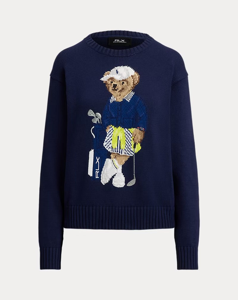 Polo Bear Rundhalspullover in Marineblau