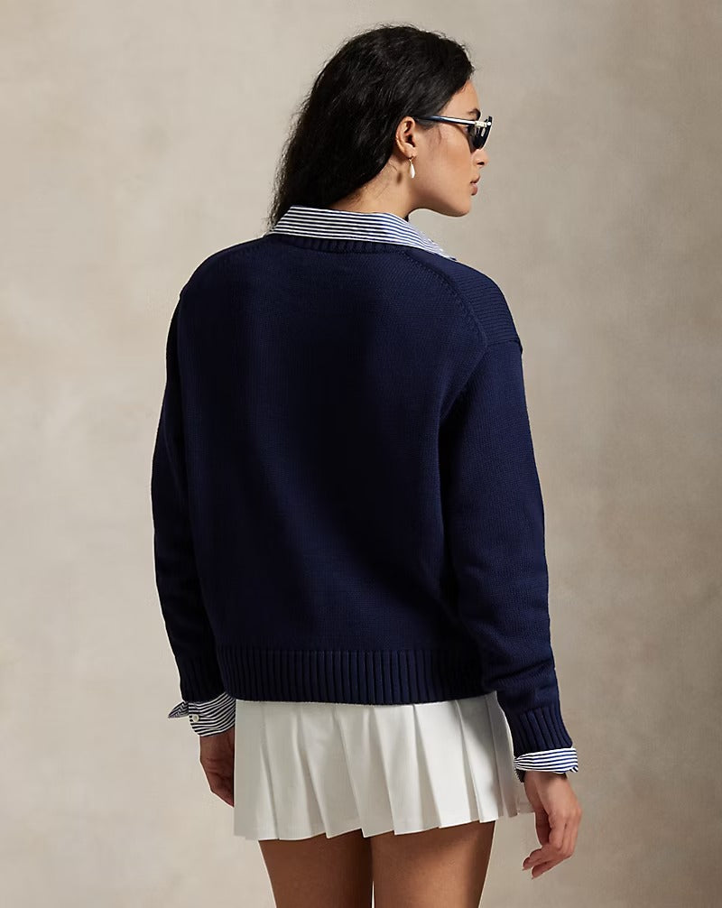 Polo Bear Rundhalspullover in Marineblau